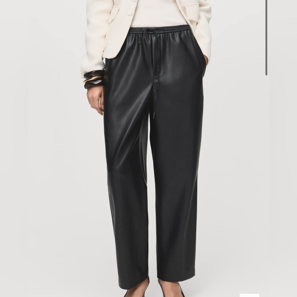 Mango Faux Leather Pants